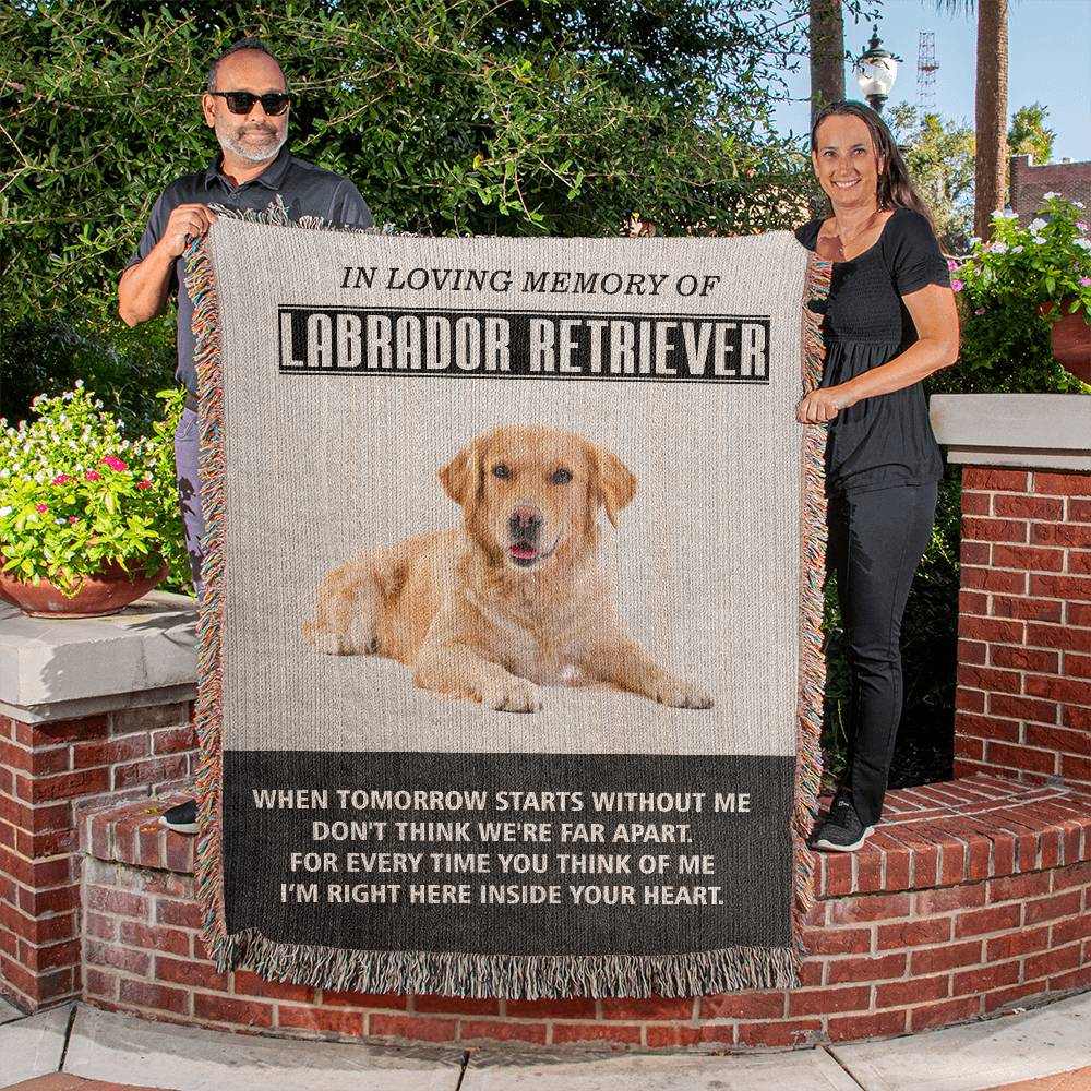 In Loving Memory Of A Wonderful Labrador Retriever, Amazing Blanket for A Wonderful Labrador Retriever, Heirloom Woven Blanket