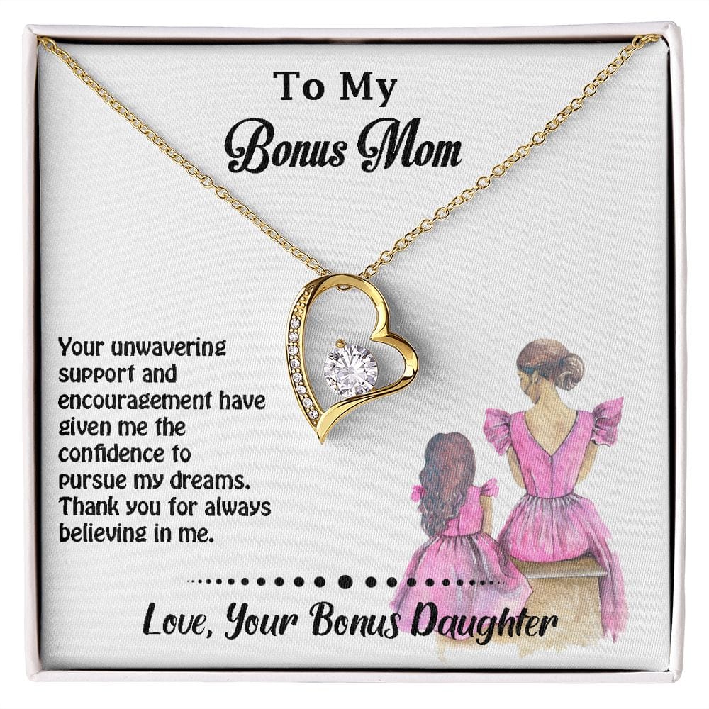 Forever Love Necklace Gift For Bonus Mom, Excellent Gift For Bonus Mom