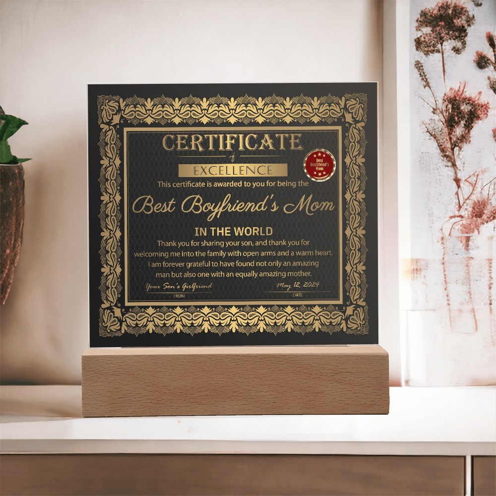 Boyfriend_s Mom certificate of excellence-Acrylic.