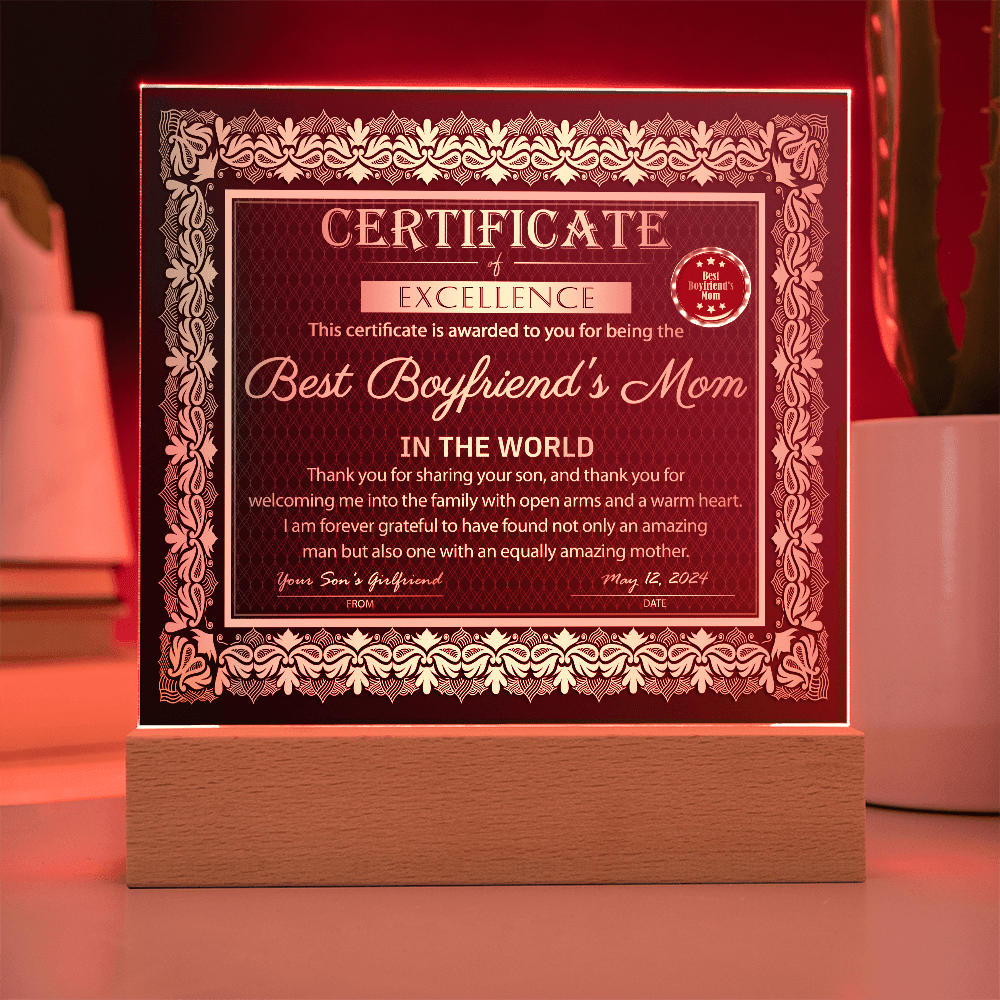 Boyfriend_s Mom certificate of excellence-Acrylic.