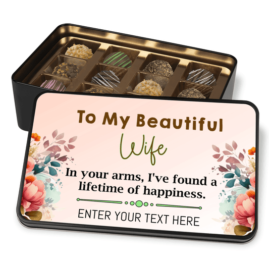 Excellent Gift for Beautiful Wife, Best Anniversary Gift for Wife, Caramel Milk Chocolate Truffle,  Best Personalized Gift For Wife