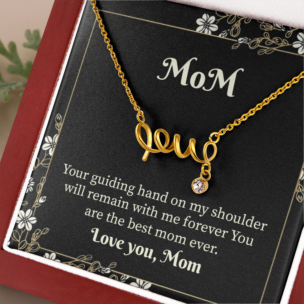 Scripted necklace  design spells out the word "love" , great gift for mom - Shine-Smart