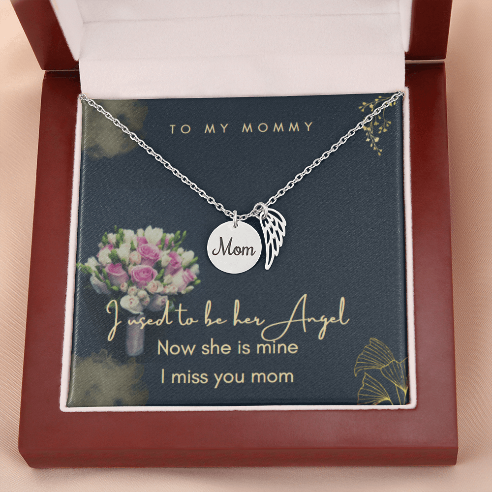 Mom Remembrance necklace in polished stainless steel and Gold - Shine-Smart