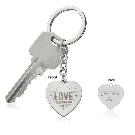 Love Soulmate, Beautiful Engraved Heart Keychain For Soulmate