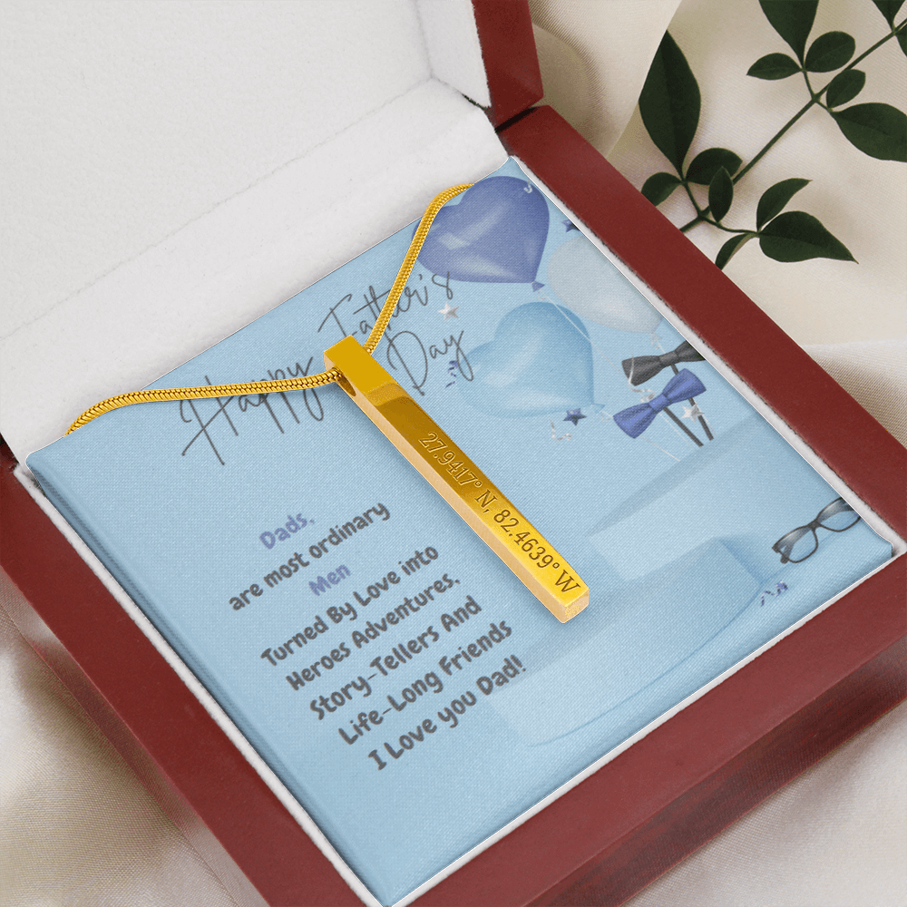 Coordinates Vertical Stick Necklace can be personalized with any specific events, Birthday, Anniversary. - Shine-Smart