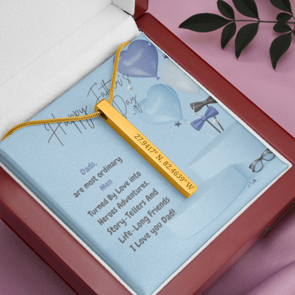 Coordinates Vertical Stick Necklace can be personalized with any specific events, Birthday, Anniversary. - Shine-Smart