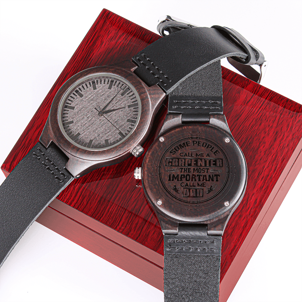 Amazing Gift For Dad, Carpenter dad, Engraved Wooden Watch For Dad - Shine-Smart