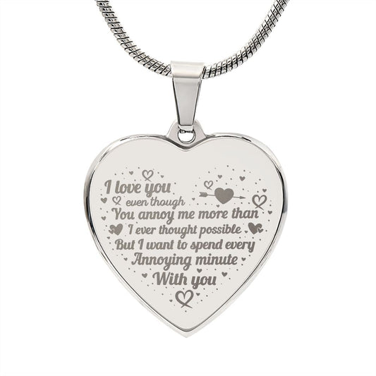 Excellent Engraved Heart Necklace Gift For wife, best Gift For Wife