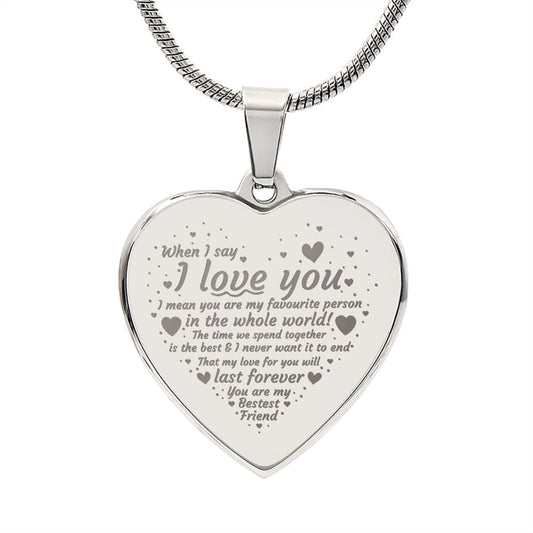 Gift For Husband, Best Heart necklace Gift For Husband, Engraved Heart Necklace