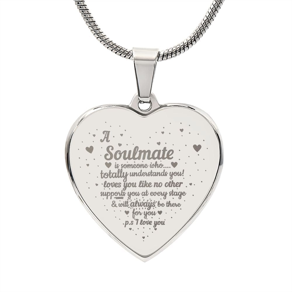 Engraved Heart Necklace Gift For Soulmate, Excellent Gift, Beautiful Gift, Anniversary Gift For Soulmate