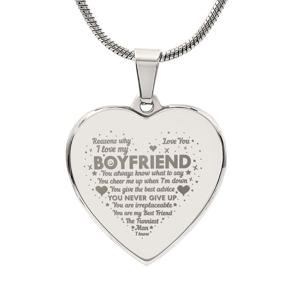 Engraved Heart Necklace Best Gift For Boyfriend, Unique Gift, Special Gift For Boy friend