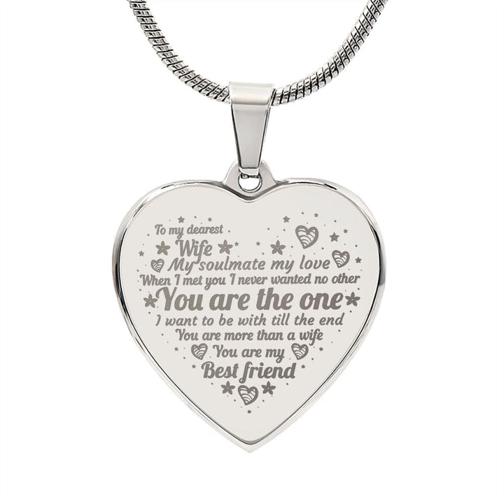 Engraved Heart Necklace Gift For Sweet Wife, Anniversary Gift, Birthday Gift, Best Gift For Wife