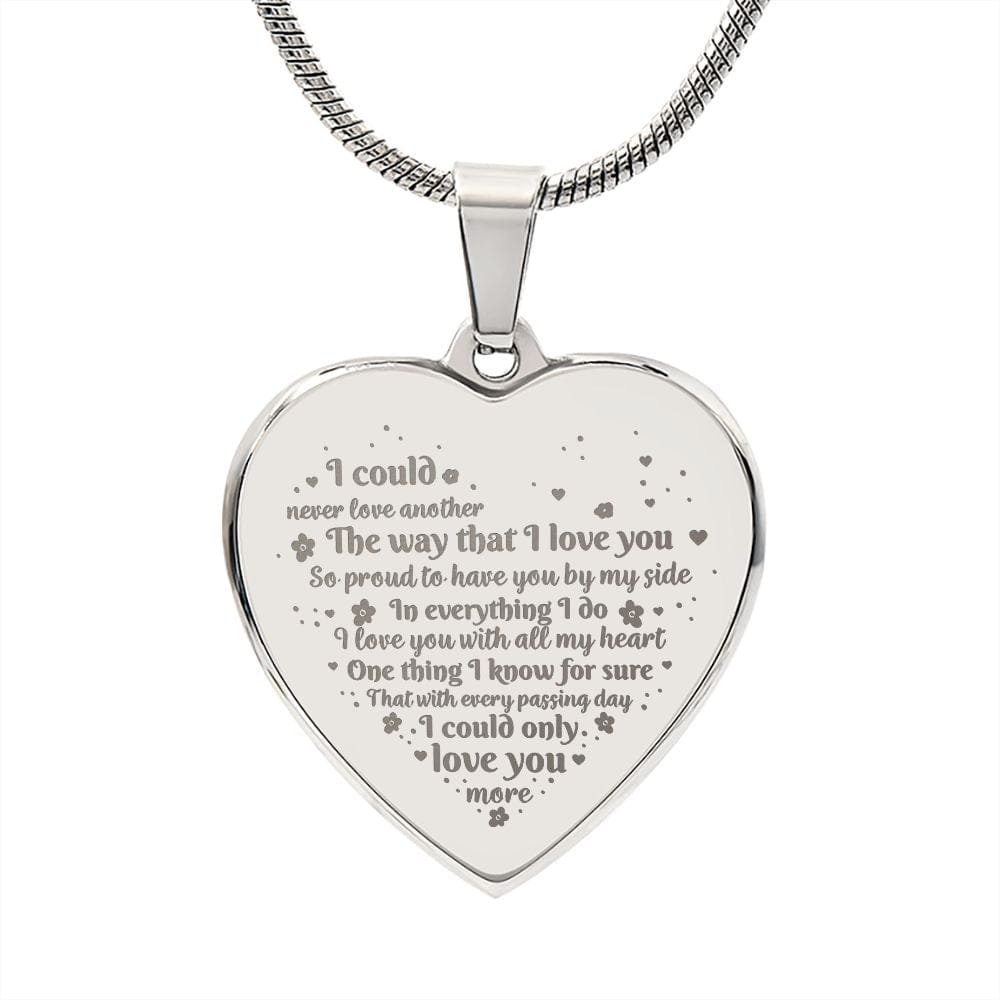 Engraved Heart Necklace Gift For Wife, Amazing Gift for Wife, Unique Gift For Wife,