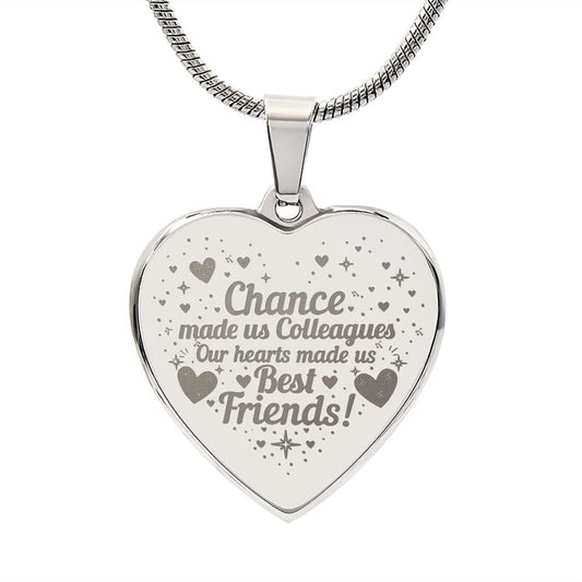 Amazing Gift for Best Friends, Engraved Heart Necklace