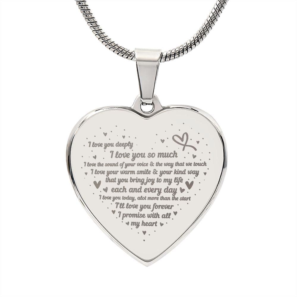 Amazing Gift for Wife, Best Gift for Wife, Engraved Heart Necklace Gift For Wife