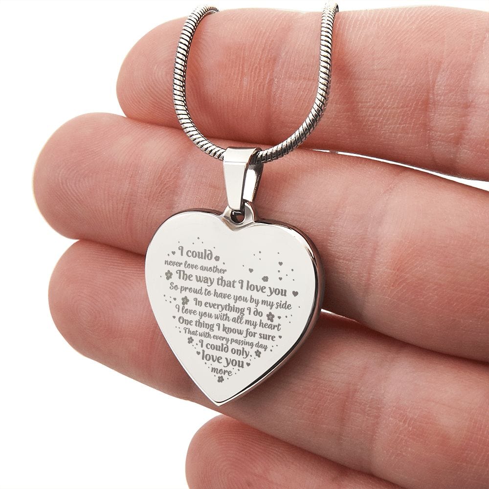 Engraved Heart Necklace Gift For Wife, Amazing Gift for Wife, Unique Gift For Wife,