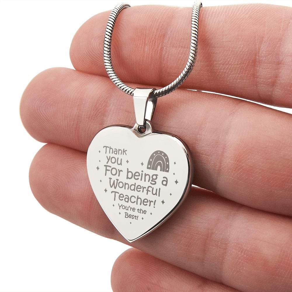 Engraved Heart Necklace Gift for Teacher, Smart Gift for Teacher