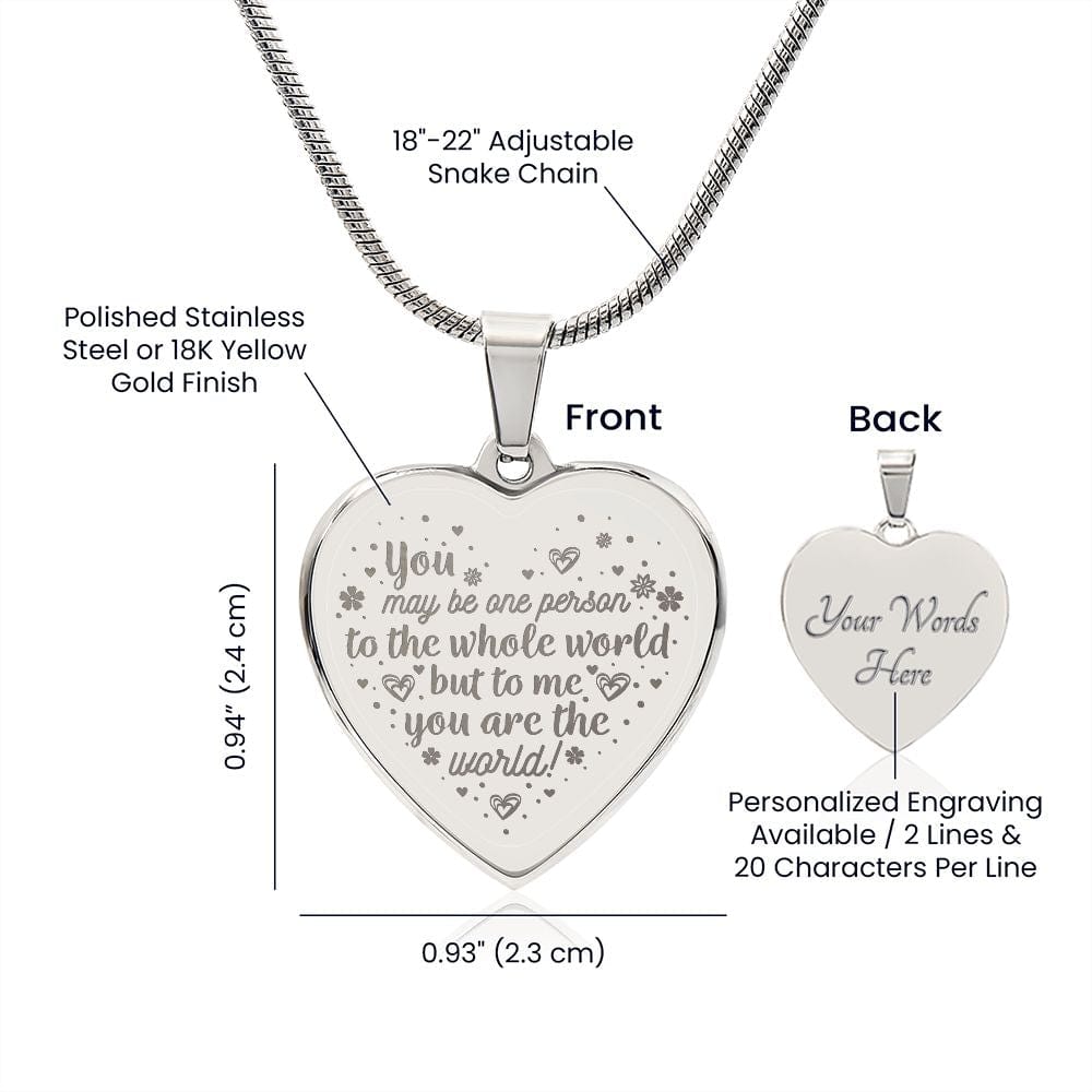 Engraved Heart Necklace Gift For Mom, Amazing Gift For Mom