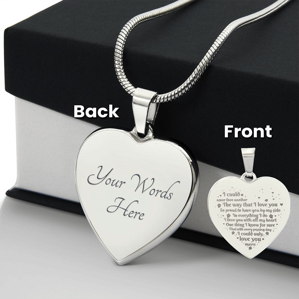 Engraved Heart Necklace Gift For Wife, Amazing Gift for Wife, Unique Gift For Wife,