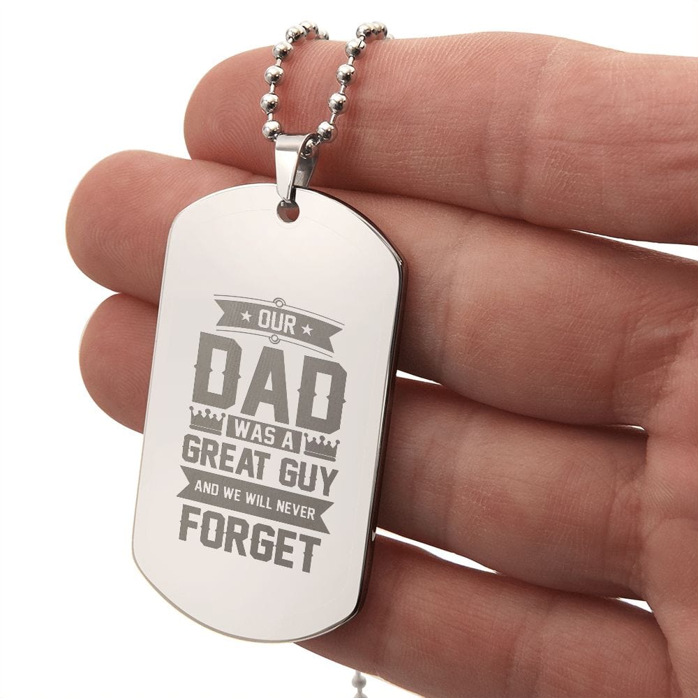 Engraved Dog Tag Necklace, Amazing Dog Tag Necklace for Dad