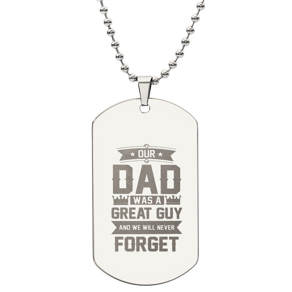 Engraved Dog Tag Necklace, Amazing Dog Tag Necklace for Dad