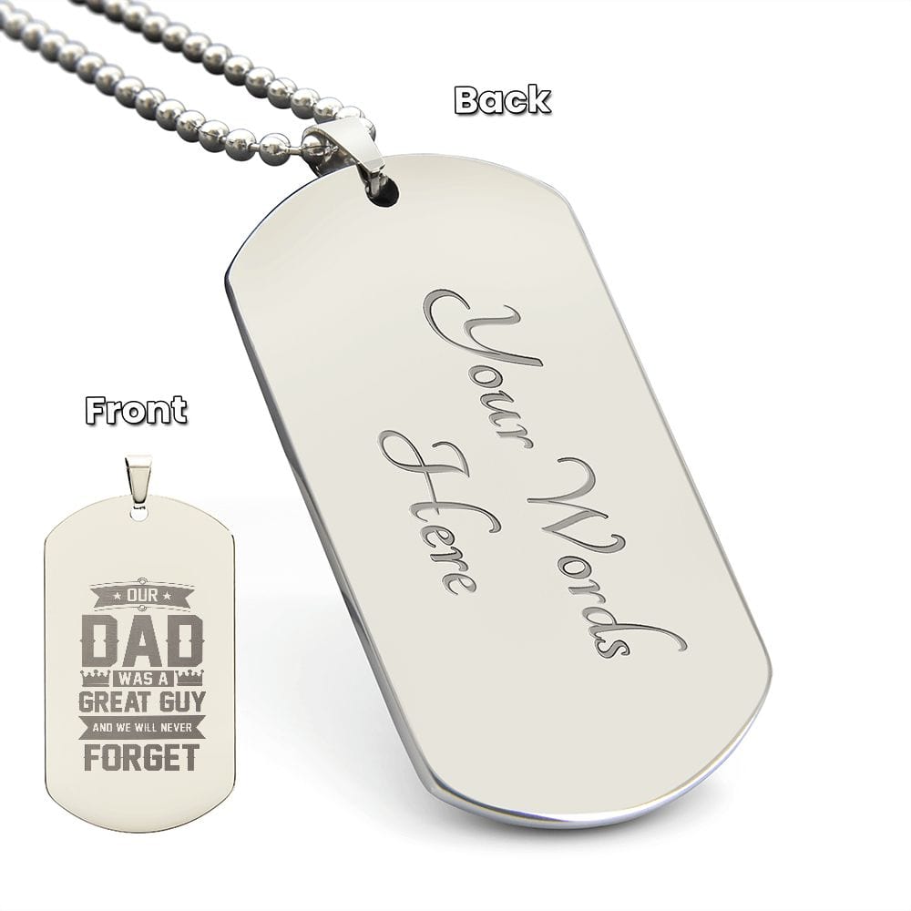 Engraved Dog Tag Necklace, Amazing Dog Tag Necklace for Dad