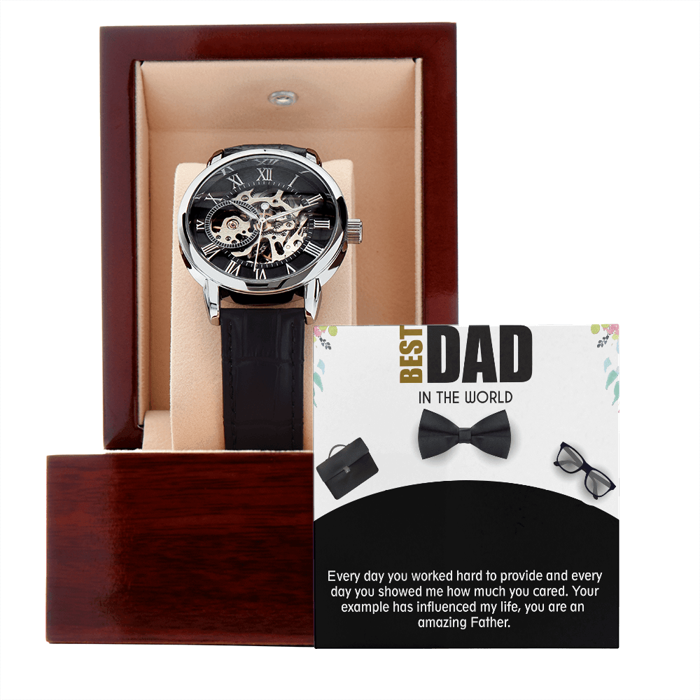 Skeleton Watch, Dad's openwork Watch with card, Wedding Gift, For Him, For Her, Graduation Gift, Boyfriend Gift, Unisex, father's Day, Birthday watch. - Shine-Smart