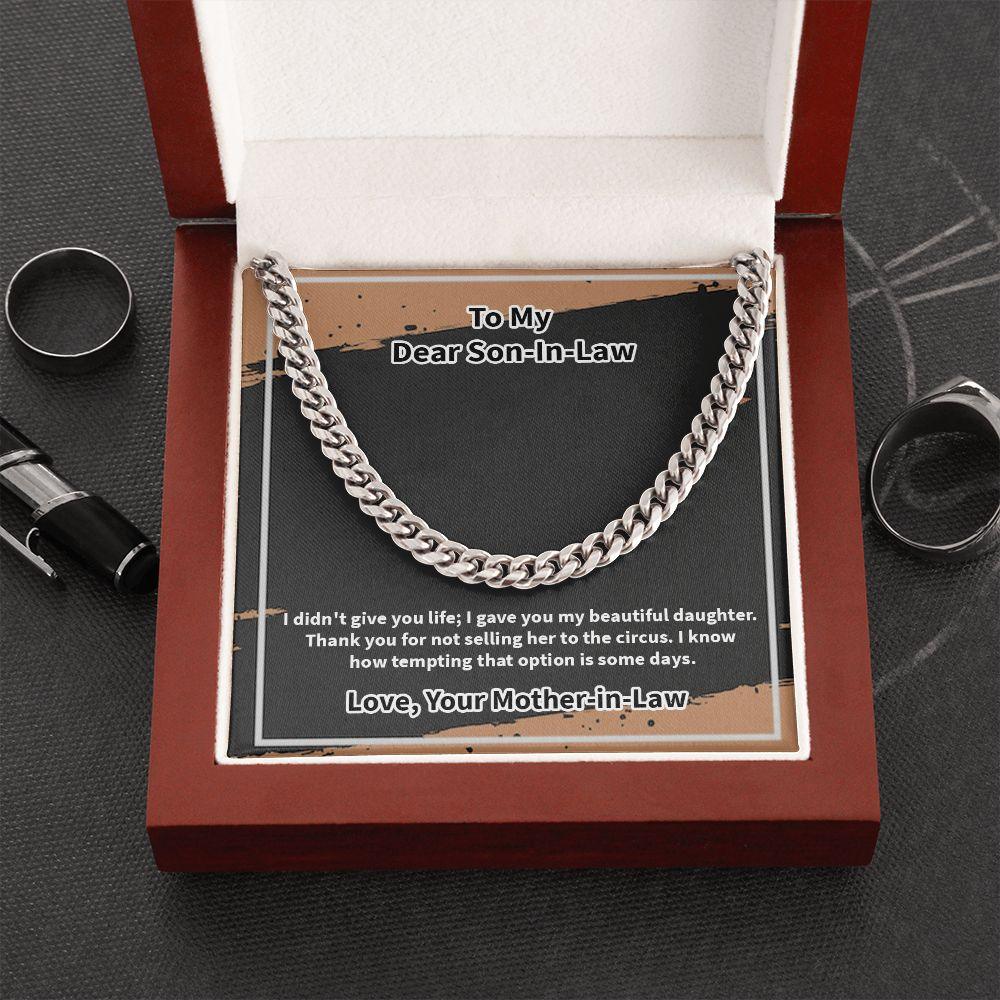 Best Wedding Gift for Son-in-Law, Cuban Link Chain Gift for Son-in-law - Shine-Smart