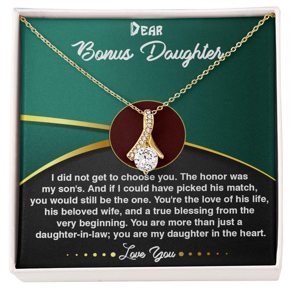 Alluring Beauty Necklace for Bonus Daughter, Best Gift for Bonus Daughter - Shine-Smart