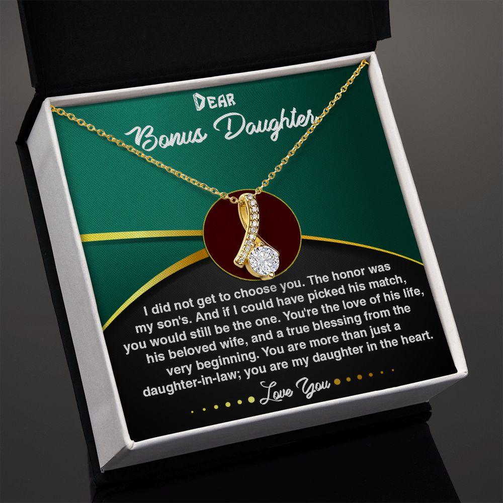 Alluring Beauty Necklace for Bonus Daughter, Best Gift for Bonus Daughter - Shine-Smart