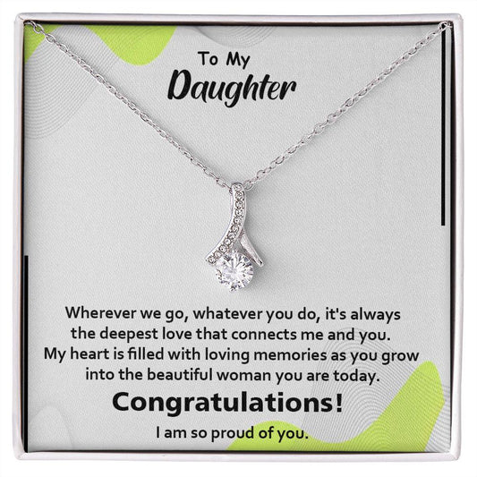 To My Daughter, Love Mom Alluring Beauty Necklace Gift - Shine-Smart