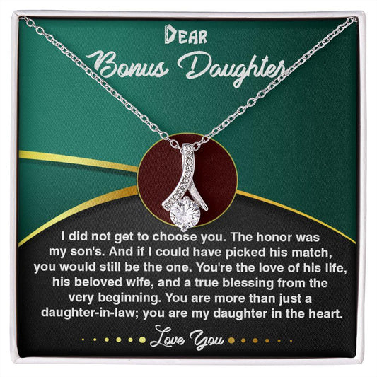 Alluring Beauty Necklace for Bonus Daughter, Best Gift for Bonus Daughter - Shine-Smart