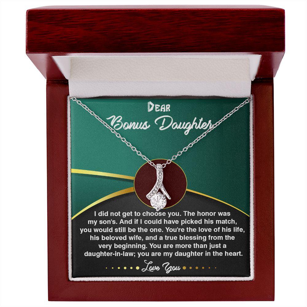 Alluring Beauty Necklace for Bonus Daughter, Best Gift for Bonus Daughter - Shine-Smart