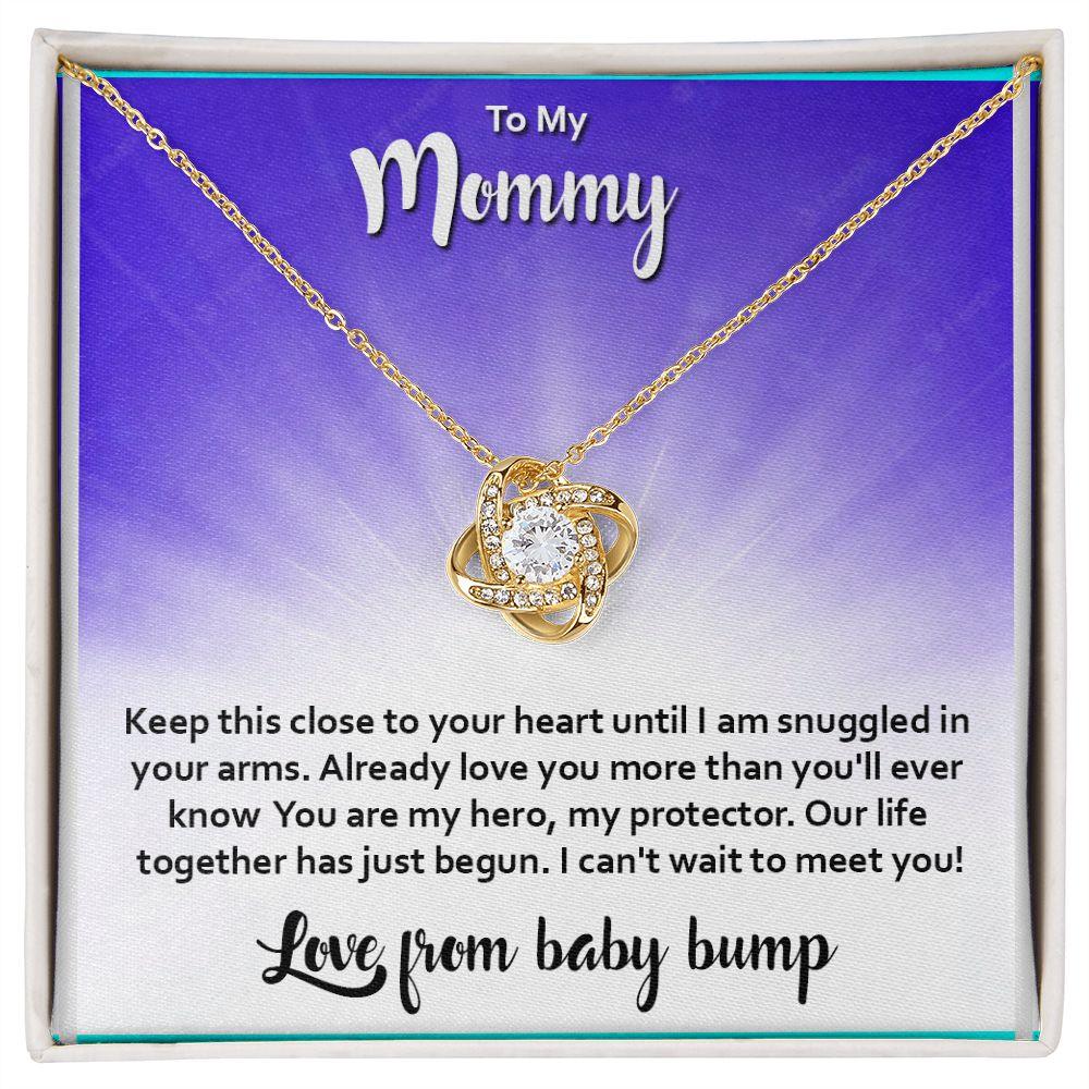 Gift For Mommy, Love Knot Necklace Gift for Mommy, Baby Bump Gift - Shine-Smart