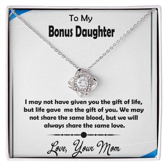 Awesome Gift For Bonus Daughter, Beautiful Love Knot Necklace for Bonus Daughter - Shine-Smart