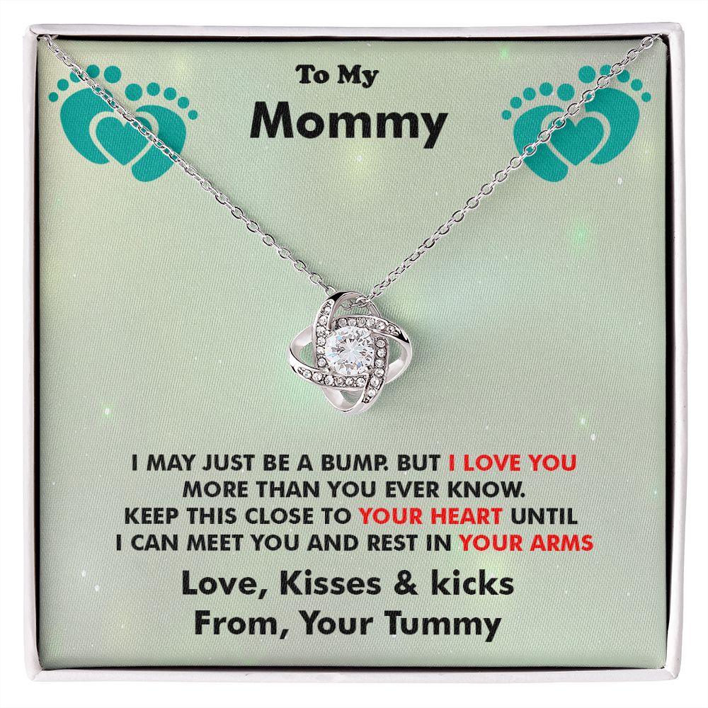 Awesome Baby Bump Gift, Beautiful Love Knot Necklace for Mommy - Shine-Smart