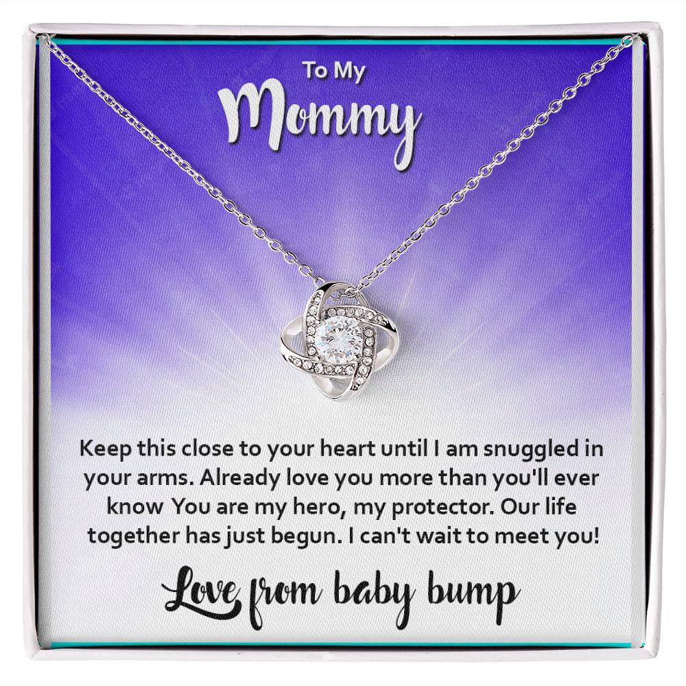 Gift For Mommy, Love Knot Necklace Gift for Mommy, Baby Bump Gift - Shine-Smart