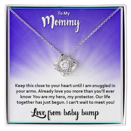 Gift For Mommy, Love Knot Necklace Gift for Mommy, Baby Bump Gift - Shine-Smart