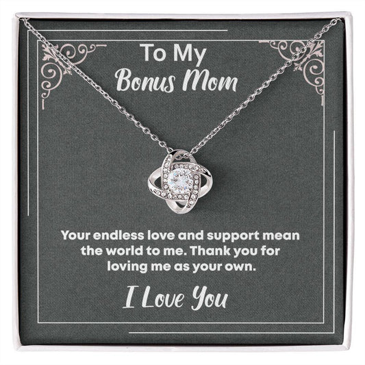 Excellent Bonus Mom Gift, Beautiful Love Knot Necklace For Bonus Mom - Shine-Smart