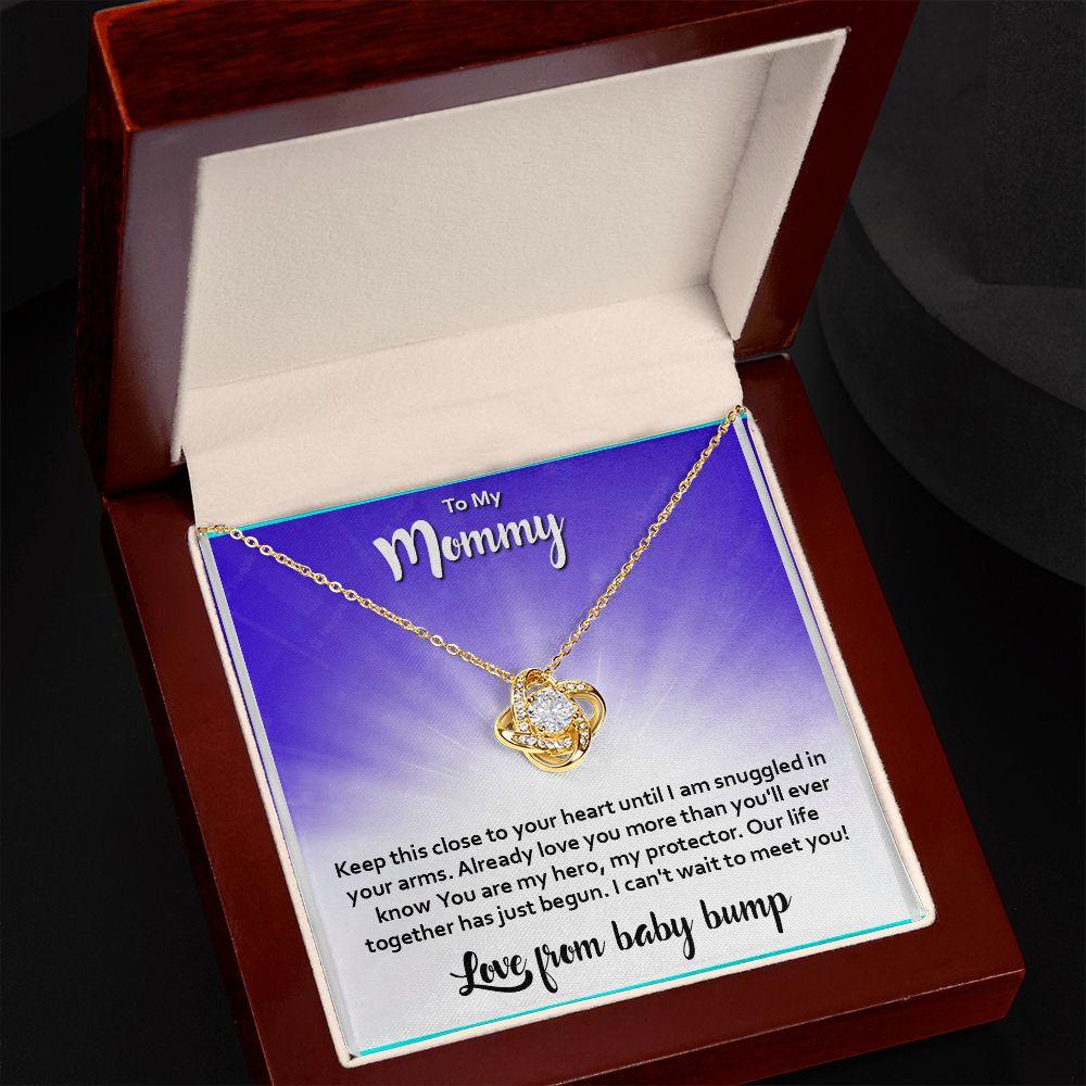 Gift For Mommy, Love Knot Necklace Gift for Mommy, Baby Bump Gift - Shine-Smart