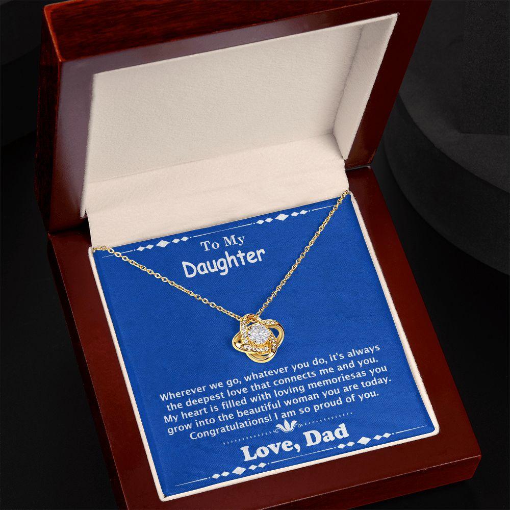 Best Birthday Gift For Daughter, Beautiful Love Knot Necklace For Daughter - Shine-Smart