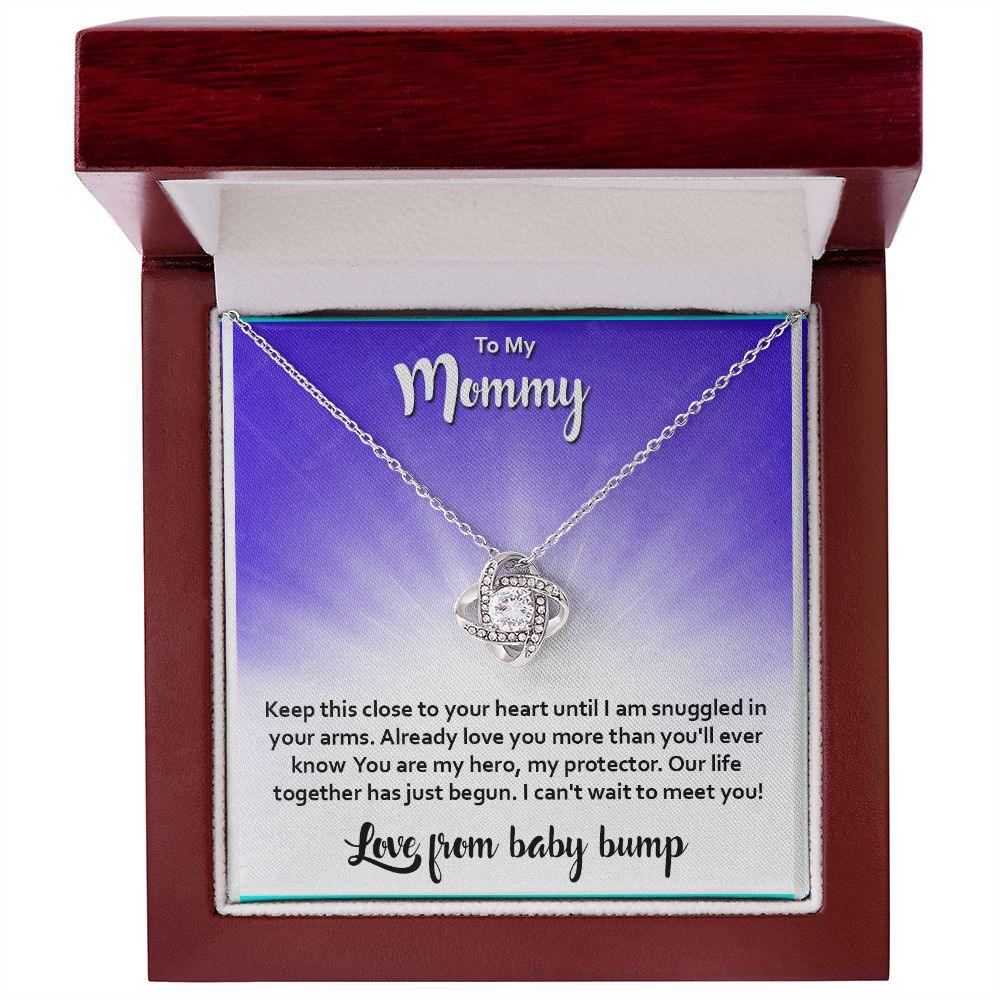 Gift For Mommy, Love Knot Necklace Gift for Mommy, Baby Bump Gift - Shine-Smart