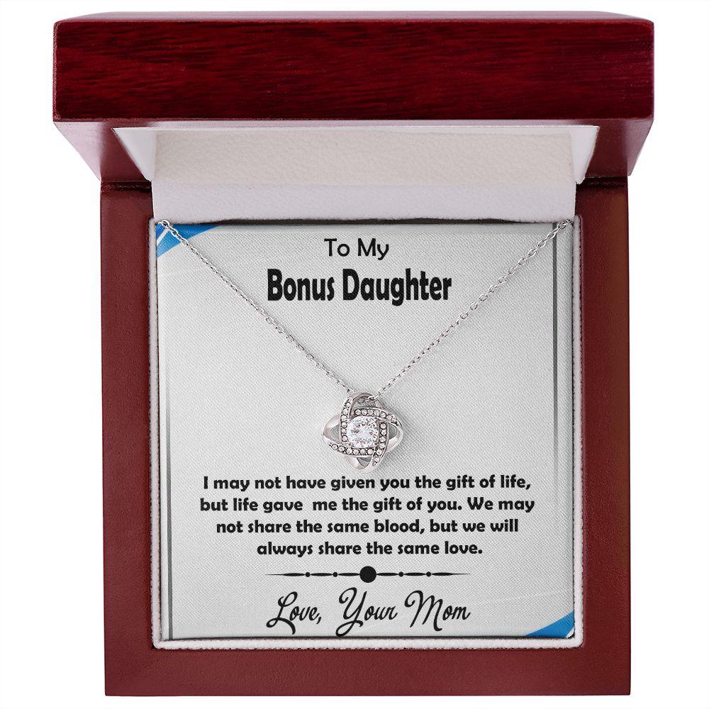 Awesome Gift For Bonus Daughter, Beautiful Love Knot Necklace for Bonus Daughter - Shine-Smart