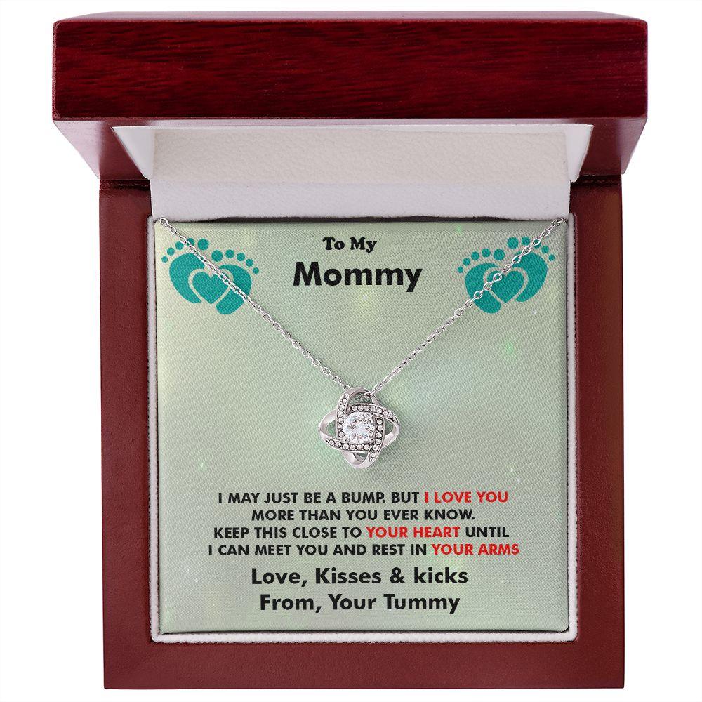 Awesome Baby Bump Gift, Beautiful Love Knot Necklace for Mommy - Shine-Smart