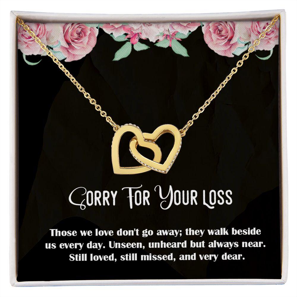 Sorry For Your Loss - Sympathy Gift, Interlocking Hearts Necklace - Shine-Smart