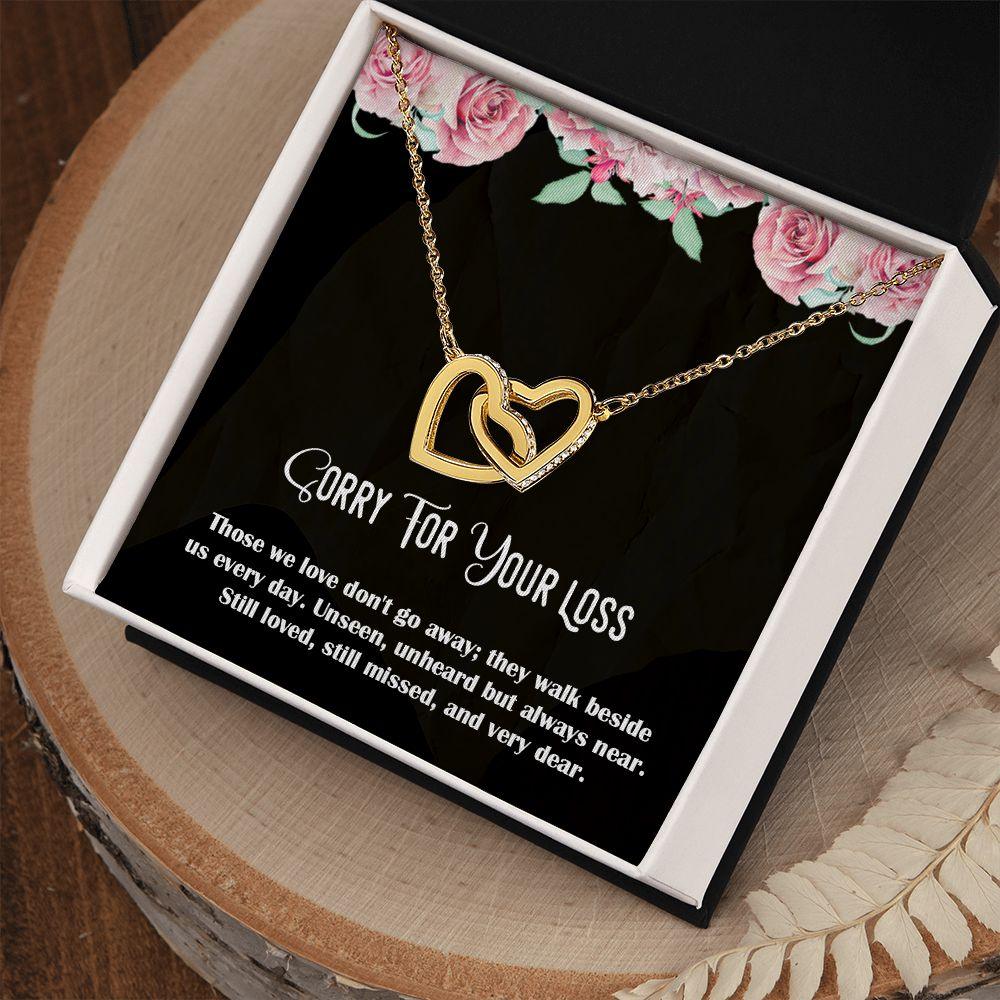 Sorry For Your Loss - Sympathy Gift, Interlocking Hearts Necklace - Shine-Smart