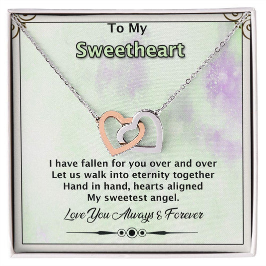 Best Gift for Sweetheart, Interlocking Hearts Necklace For Sweetheart - Shine-Smart