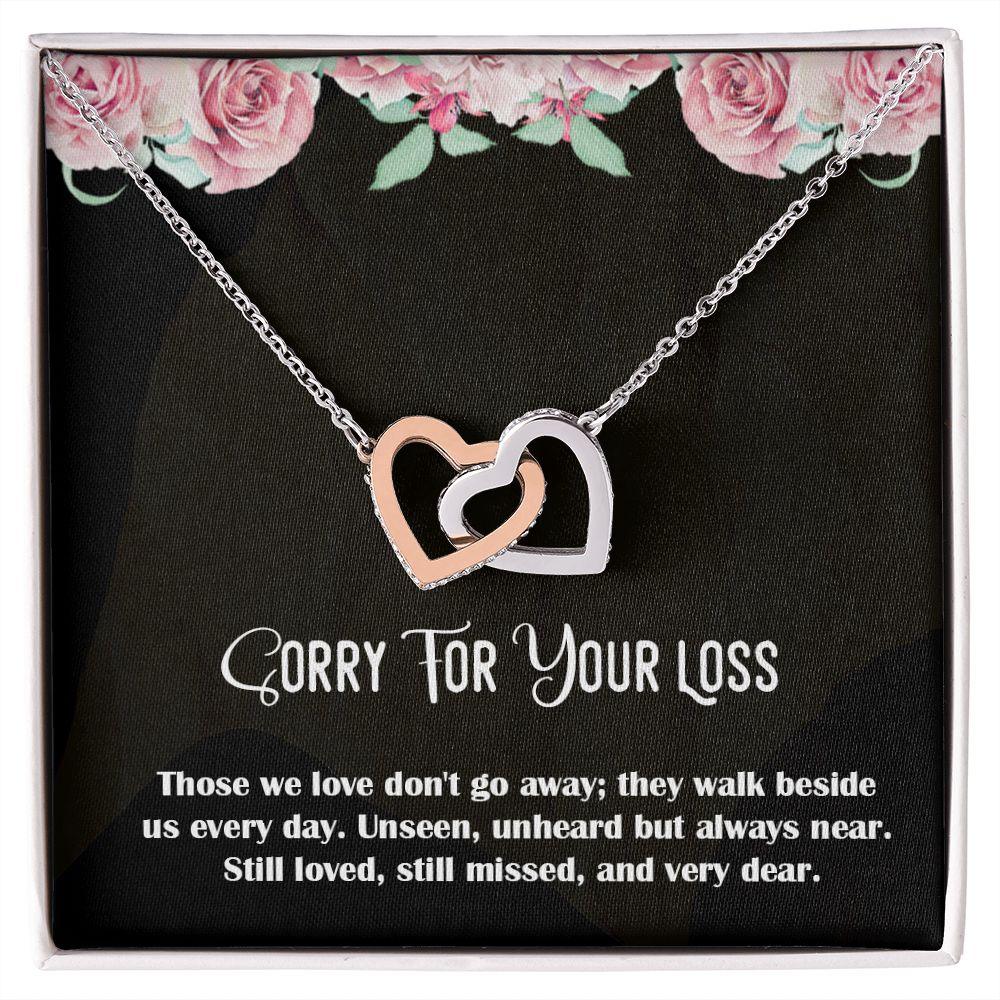 Sorry For Your Loss - Sympathy Gift, Interlocking Hearts Necklace - Shine-Smart