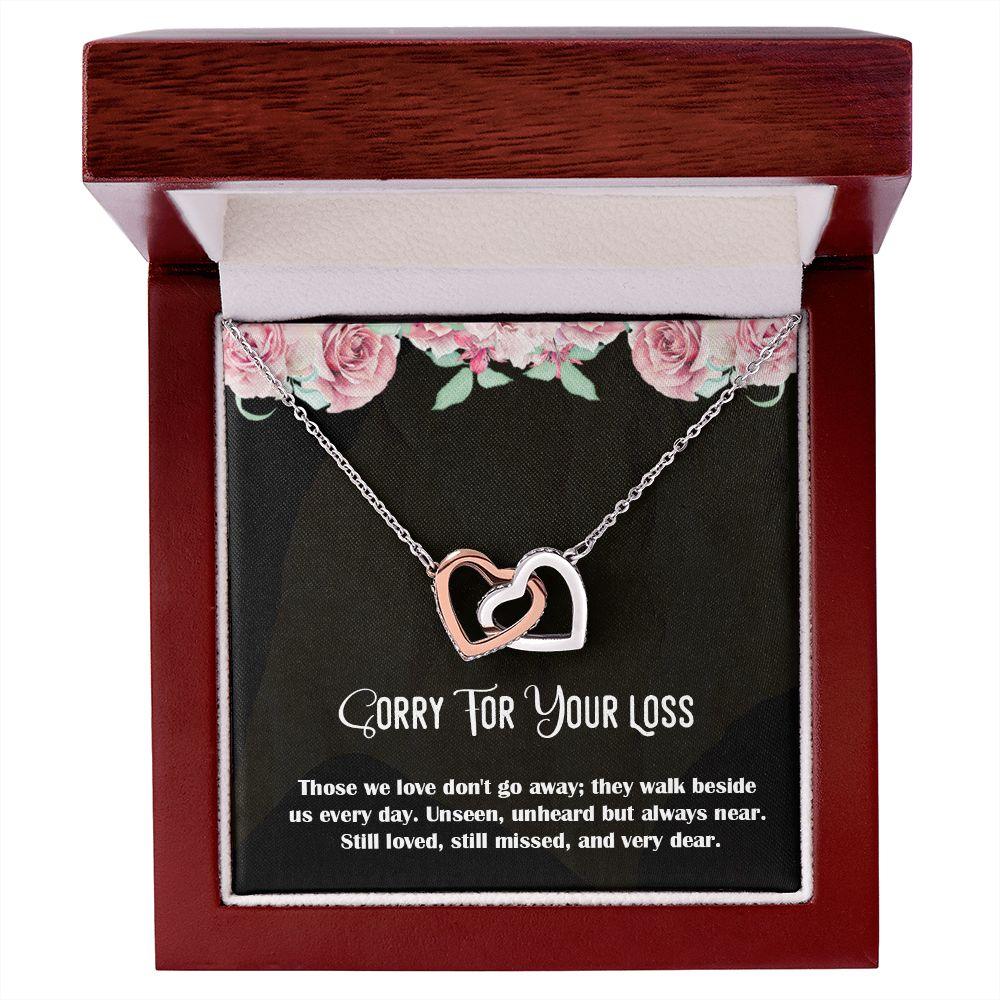 Sorry For Your Loss - Sympathy Gift, Interlocking Hearts Necklace - Shine-Smart