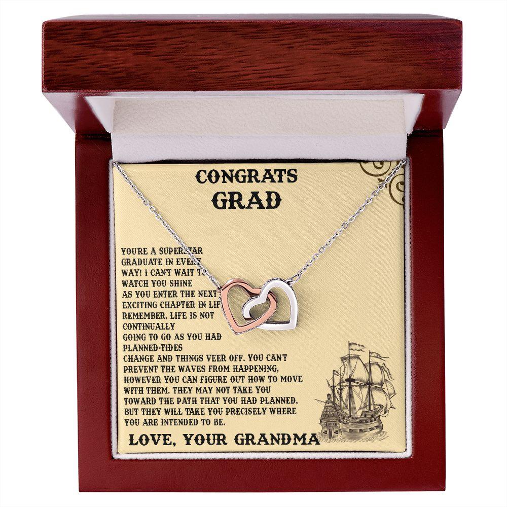 Congrats Grad Gift from Grandma, Interlocking Hearts necklace - Shine-Smart